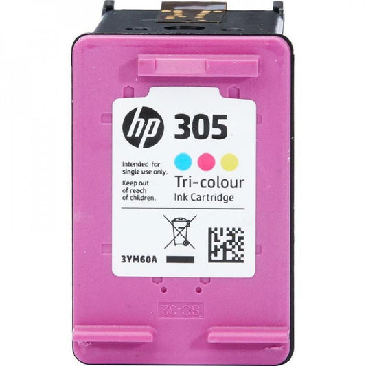 "خرطوشة حبر أصلية HP 305 ثلاثية الألوان – 100 صفحة – متوافقة مع HP DeskJet وENVY | 3YM60AE"