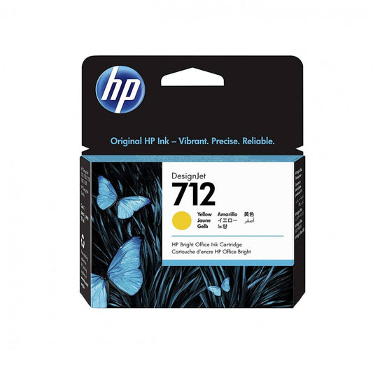 خرطوشة HP 712 أصفر أصلية 29 مل | 3ED69A | لـ DesignJet T650/T630/T250/T230/Studio