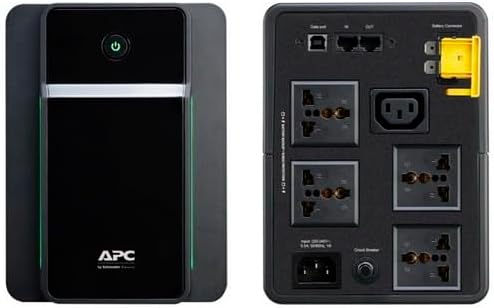 جهاز منظم ومزود احتياطي للطاقة APC Back-UPS 1200VA بقوة 650 وات | حماية من ان دفاع التيار المتردد | برج فئة دور