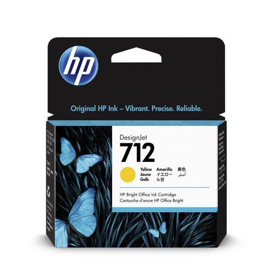 خرطوشة حبر بلوتر إتش بي أصفر أصلي HP 712 Yellow DesignJet (3ED69A) 29ml