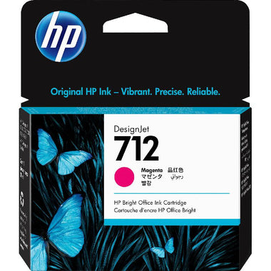 خرطوشة حبر HP 712 (3ED68A) أصلية – لون أرجواني 29 مل | متوافقة مع HP DesignJet T650, T630, T230, T210 | UnitedSystems