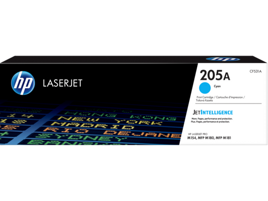 **حبر HP 205A Cyan أصلي | إنتاجية 900 صفحة | طباعة ليزر زاهية – ضمان الجودة من UnitedSystems**حبر اتش بي ازرق BH-531A- 205A