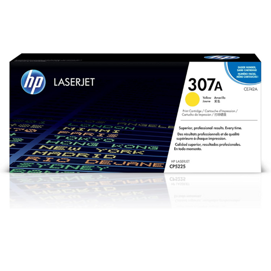 **خرطوشة حبر أصفر أصلية HP CE742A (307A) – 7300 صفحة – متوافقة مع LaserJet CP5225 – ضمان الجودة والأداء من UnitedSystems**