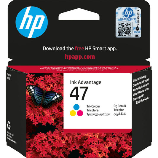 خرطوشة حبر HP 47 أصلية ثلاثية الألوان HP 6ZA60AE حبر فائق القدرة