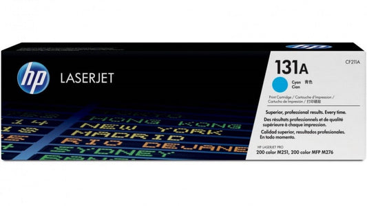 خرطوشة HP 131A CF211A أصلية – لون أزرق سماوي (Cyan) | إنتاجية 1800 صفحة | متوافقة مع طابعات Color LaserJet Pro