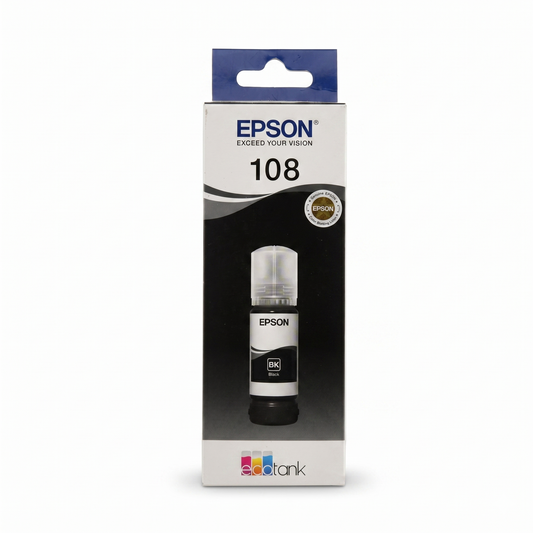 زجاجة حبر إبسون أسود أصلي عالي الدقة للصور Epson 108 Black EcoTank (70ml) C13T09B140