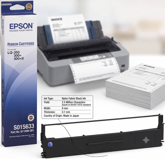 شريط EPSON LX-300 / LX-350 أصلي (C13S015637) – أداء عالي الجودة للطباعة النقطية من United Systems
