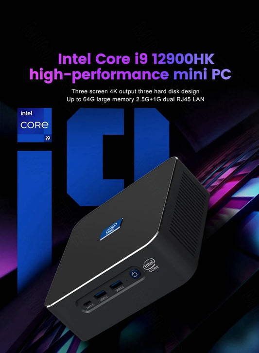 S600 Gaming Mini PC Core i9 12700H 32GB DDR4 1TB SSD m.2 PCIE4.0 Desktop Computer 2*2.5G LAN 4*4K WiFi6