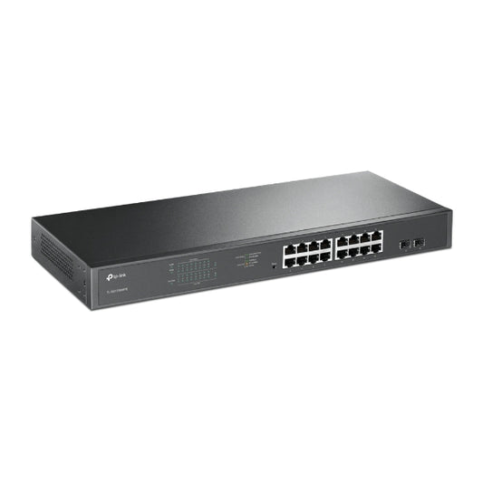 سويتش جيجابت ذكي تي بي لينك TP-Link TL-SG1218MPE ذو 18 منفذ | تشمل 16 منفذ PoE+ بقدرة 192 وات معتمدة من SFP كومبو معدني