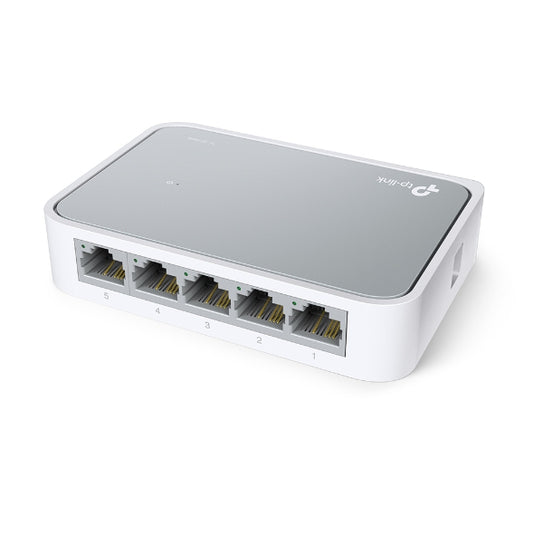 سويتش تاب لينك 5 بورت 10/100 سويتش مكتبي تي بي لينك TP-Link TL-SF1005D ذو 5 منافذ بسرعة 10/100 ميجا بت في الثانية | موزع شبكات سلكي وصامت