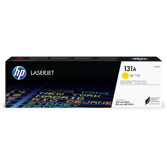 خرطوشة HP أصلية 131A Yellow (CF212A) – 1800 صفحة – متوافقة مع M276N / M251 / M551حبر طابعة HP اصفر اصلي 131A - 212