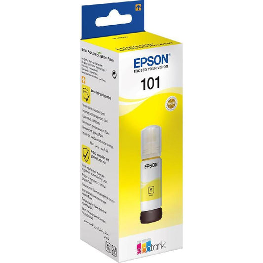 زجاجة حبر إبسون أصفر أصلي عالي الكفاءة Epson 101 Yellow EcoTank (70ml) C13T03V44A