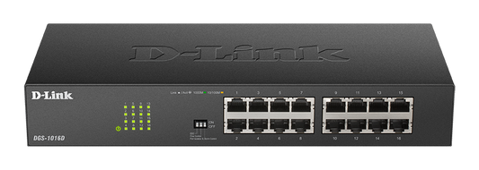 سويتش دي لينك 16 منفذ جيجابت D-Link 16 منفذ جيجابت غير مُدار | هيكل معدني 1RU | الموديل DGS-1016D