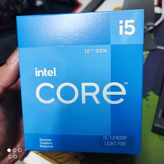 معالج مكتبي CPU intel Ci5 12400f LGA 1200-معالج كمبيوتر مكتبي انتل كور i5-12400F عدد الأنوية 6, LGA1700 مع مروحة
