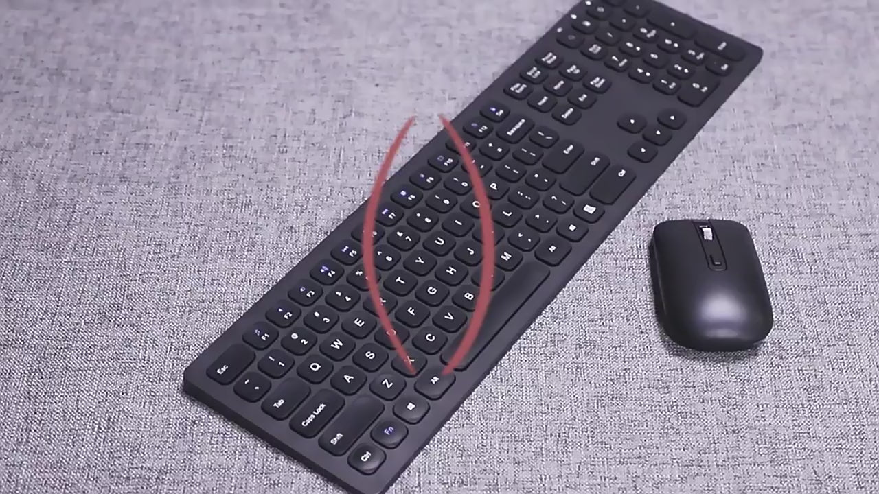 مجموعة كيبورد + ماوس قابلة لاعادة شحن البطارية يدعم الاتصال عبر البلوتوث والواير لس rechargeable wireless keyboard and mouse combo