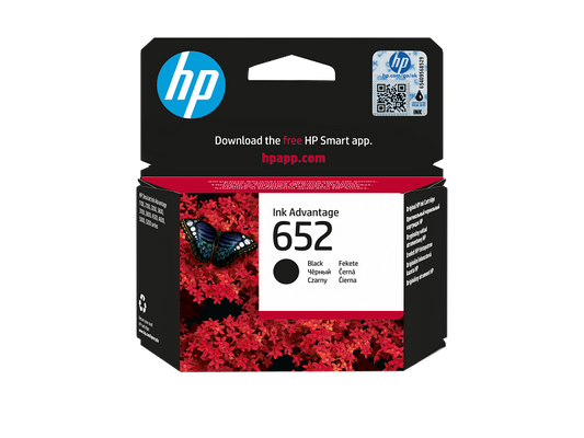 خرطوشة حبر طابعة إتش بي أسود أصلي HP 652 Black Ink Advantage للمستندات
