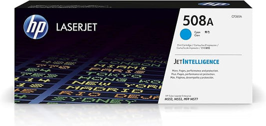 خرطوشة حبر HP CF361A 508A سماوي أصلية – إنتاجية 5000 صفحة – متوافقة مع M552, M553, M577 | UnitedSystemsحبر اتش بي ازرق hp 508A -361A UPC