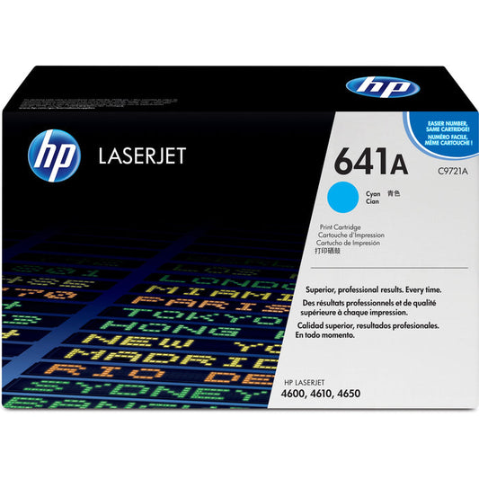 خرطوشة HP 641A سماوي أصلية - 8000 صفحة - UnitedSystemsحبر اتش بي اصلي ازرق hp 641A - 9721A