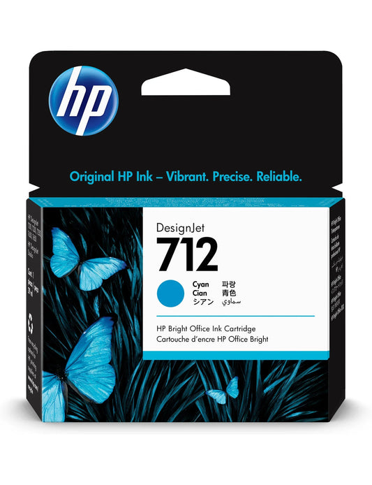 خرطوشة حبر بلوتر إتش بي أزرق سماوي أصلي HP 712 Cyan DesignJet (3ED67A) 29ml