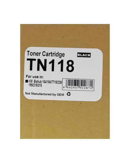 حبر TN-118 متوافق عالي الإنتاجية 4000 صفحة | لطابعات Konica Minolta bizhub 185/195/206/215/225 | عبوة مزدوجة – UnitedSystems