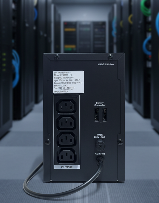 جهاز منظم ومزود الطاقة الاحتياطي بيتكيك PEKTECH 1500VA بقوة 900 واط | مستقر AVR وبطارية مزدوجة | موديل PT-F1500-LED