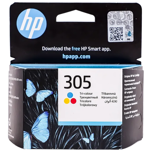خرطوشة حبر طابعة ملونة أصلية HP 305 Tri-Color Ink Cartridge للكاميرات والمستندات