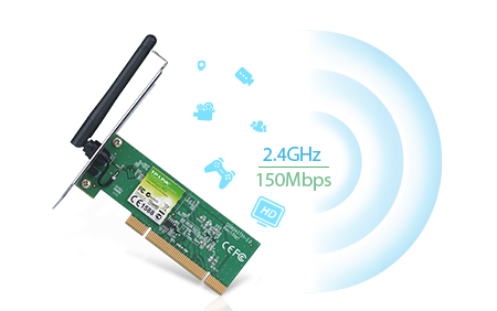 تاب لينك ويرليس PC1 WN751N   محول WiFi PCI داخلي تي بي لينك TL-WN751ND | فاكس 150 ميجابت في الثانية | كارت شبكة كمبيوتر مكتبي لاسلكي فئة Wireless N