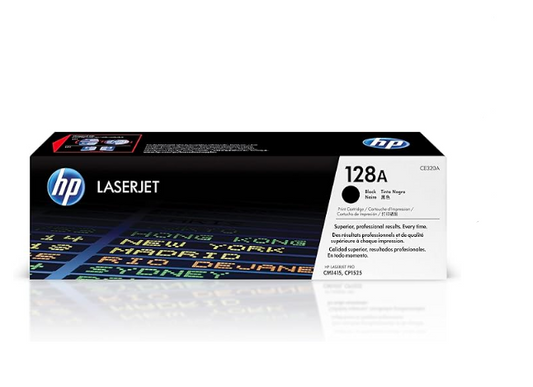 **خرطوشة حبر HP 128A أصلية سوداء CE320AD – عبوة مزدوجة (2000 صفحة/خرطوشة) – متوافقة مع CP1525 وCM1415**