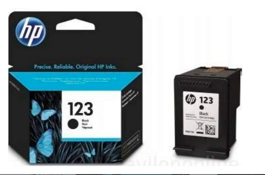 خرطوشة حبر HP 123 أصلية – أسود (F6V17AE) | متوافقة مع Deskjet 2130/2630حبر طابعة  اسود اصلي  HP 123  BLAK