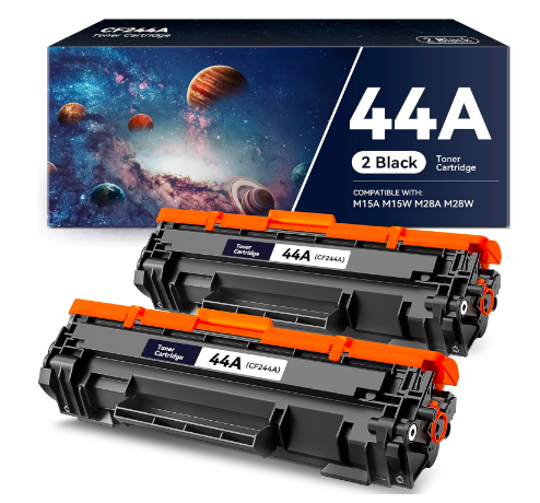 **خرطوشة حبر ليزر أسود CF244A 44A متوافقة مع HP – عبوة مزدوجة | UnitedSystems**حبر طابعة HQ TONER 44A