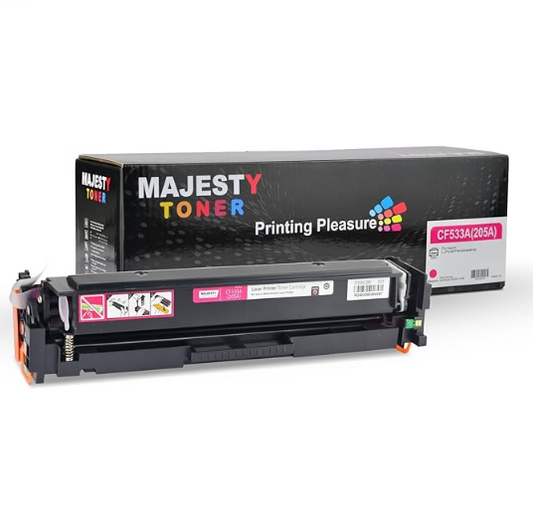 خرطوشة حبر MAJESTY CF533A ماجنتا متوافقة مع HP M180/M181/M154 – طباعة 900 صفحة، شريحة ذكية، جودة احترافية. اشترِ الآن من UnitedSystems بضمان وسعر مميز!حبر طابعة ماجستي احمر TONER MG 205A CB533A