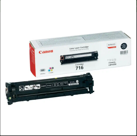 حبر كانون 716 أسود أصلي – 2300 صفحة | خرطوشة ليزر أصلية لطابعات i-SENSYS و LBP5050