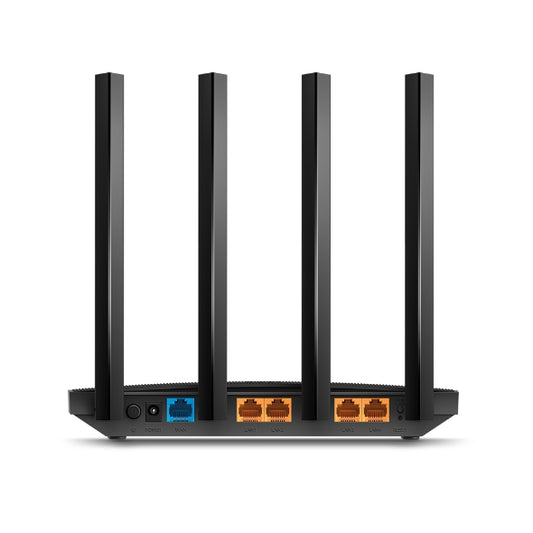 تاب لينك  TP LINK AC1200  WIF Mech Full GB ROUTR C6  راوتر WiFi جيجابت تي بي لينك TP-Link Archer C6 AC1200 ثنائي النطاق | صالحة بسرعة 1000 ميجا بت في الثانية وتقنية MU-MIMO وموضع AP باللون الأسود