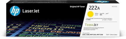 خرطوشة حبر HP أصلية 222A أصفر – W2222A | تصل إلى 1300 صفحة | متوافقة مع HP LaserJet Pro 3203, 3288, MFP 3303, 3388 | ضمان الجودة من UnitedSystems