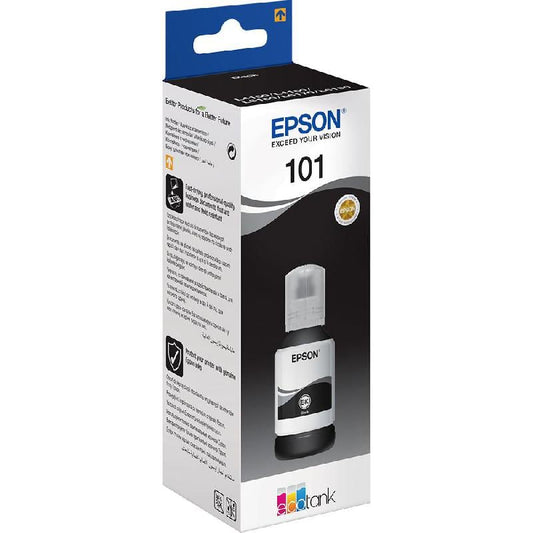 زجاجة حبر إبسون أسود أصلي عالي الإنتاجية Epson 101 Black EcoTank (127ml) C13T03V14A