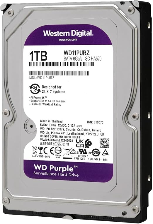 HDD WD 1TB 3.5'' PURPLE SATA