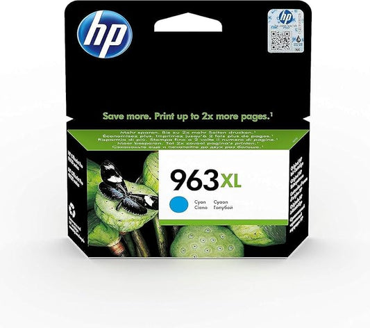 خرطوشة حبر طابعة اتش بي أزرق سماوي أصلي عالي السعة HP 963XL Cyan (3JA27AE)