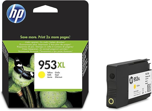 خرطوشة حبر طابعة اتش بي أصفر أصلي عالي السعة HP 953XL Yellow (F6U18AE) - United Systems