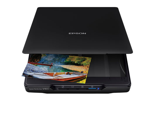 اسكنر ابسون EPSON   V19 PERFE CTON  ماسح ضوئي إبسون بيرفيكشن Epson Perfection Flats V19 بدقة 4800 نقطة في البوصة وتوصيل USB
