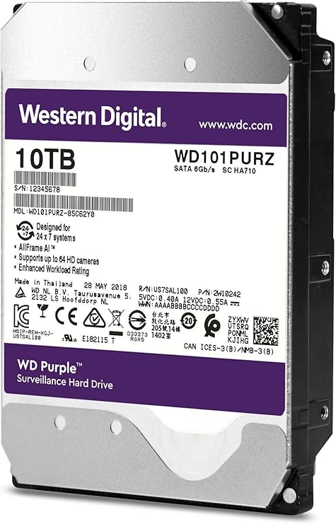 HDD WD 10TB 3.5'' PURPLE SATA