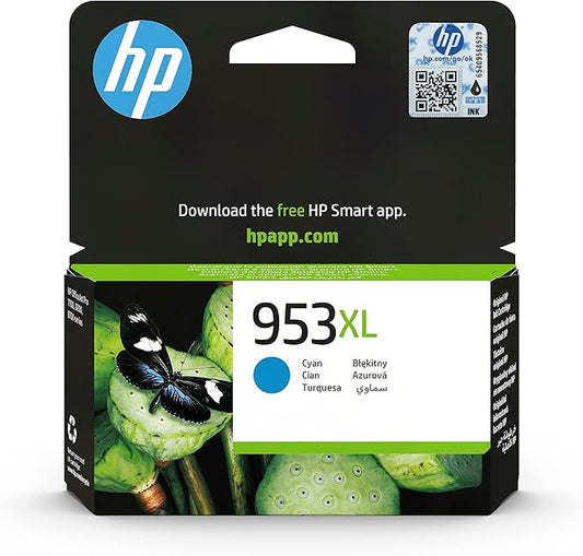 خرطوشة حبر طابعة اتش بي أزرق سماوي أصلي عالي السعة HP 953XL Cyan (F6U16AE)
