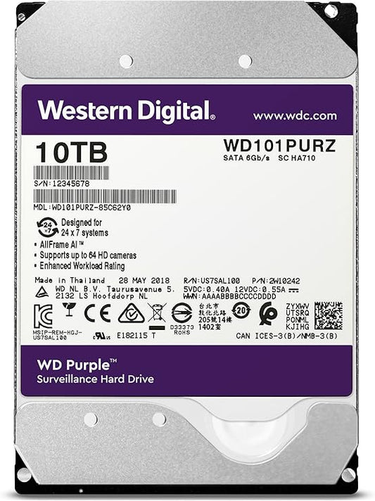 HDD WD 10TB 3.5'' PURPLE SATA