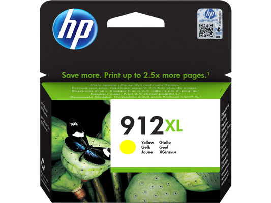 خرطوشة حبر طابعة اتش بي أصفر أصلي عالي السعة HP 912XL Yellow (3YL83AE)