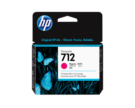 خرطوشة حبر بلوتر إتش بي أرجواني أصلي HP 712 Magenta DesignJet (3ED68A) 29ml