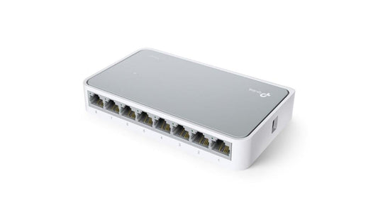 سويتش تاب لينك 8 بورت 10/100 مع كيبل شبكة   رسويتش مكتبي تي بي لينك TP-Link ذو 8 منافذ بسرعة 10/100 ميجا بت في الثانية | موزع شبكات سلكي وصامت المكتبي