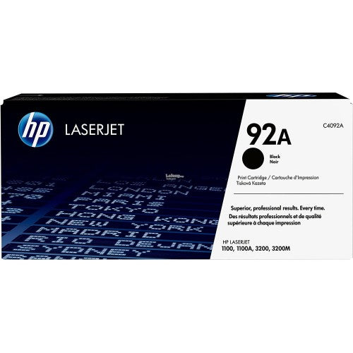 خرطوشة HP 92A أصلية – طباعة سوداء احترافية حتى 2500 صفحة – متوافقة مع LaserJet 1100 / 3200