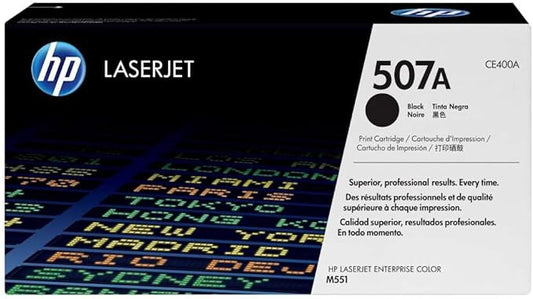 ### **خرطوشة حبر HP 507A أسود أصلية CE400A – إنتاجية 5500 صفحة | متوافقة مع M551, M575, Pro & Enterprise**