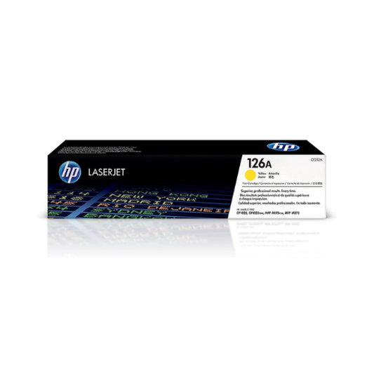 خرطوشة حبر HP 126A أصفر أصلية – CE312A – إنتاجية 1000 صفحة – متوافقة مع طابعات Color LaserJet Pro