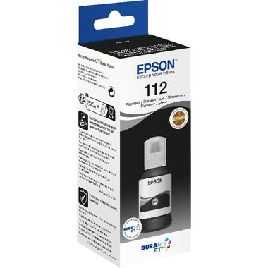 زجاجة حبر أسود أصلية Epson 112 Pigment – C13T06C14A | 70مل | حتى 7500 صفحة | متوافقة مع EcoTank L6550, L6580, M15140 وغيرها | UnitedSystems حبر ابسون اسود EPSON INK 112