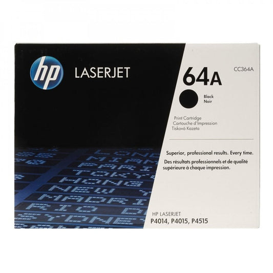 **خرطوشة حبر HP 64A أصلية | CC364A | سوداء | 10,000 صفحة | متوافقة مع P4014 / P4015 / P4515 | ضمان سنة | توصيل سريع من UnitedSystems**حبر اتش بي TRT 64A